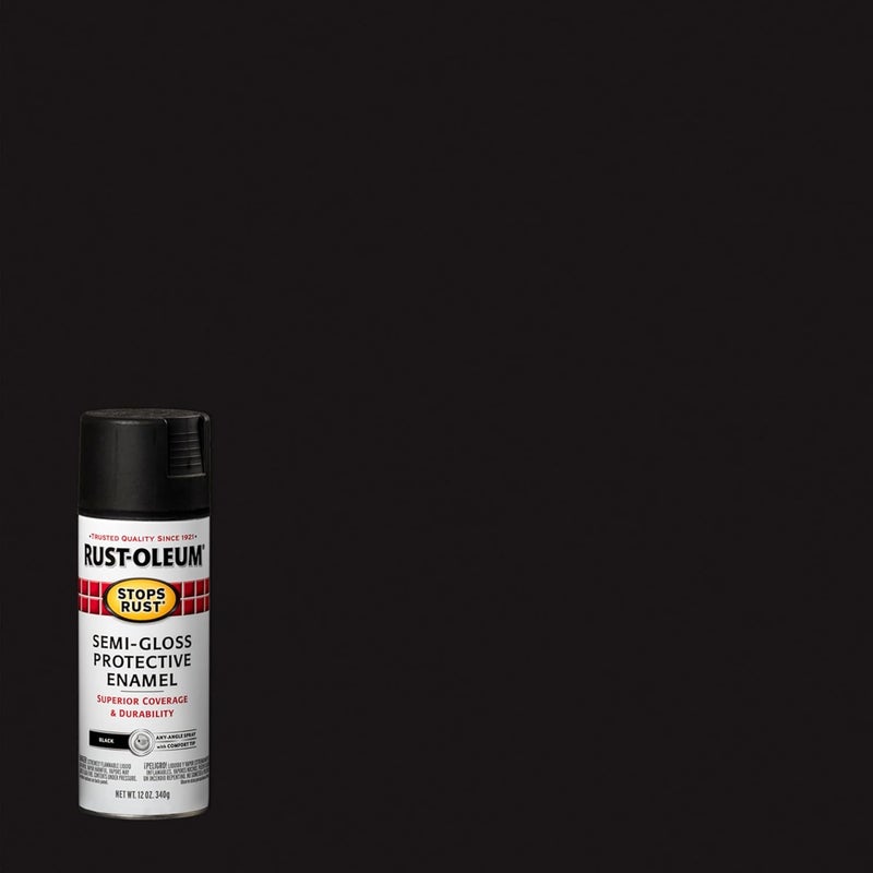 RUST-OLEUM 7798830-6PK Stops Rust Spray Paint, 12 Oz, Semi-Gloss Black, 6 Pack - Image 2