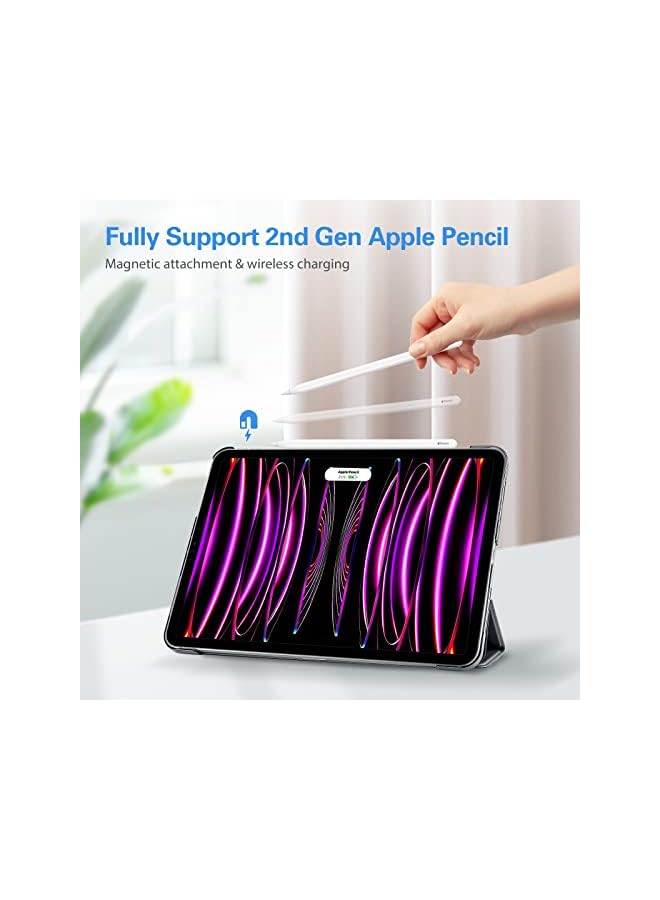 Procases Ipad Pro 12.9 Case 2022/2021/2020/2018, Slim Stand Hard Back Shell Smart Cover For Ipad Pro 12.9 Inch 6Th Generation 2022/5Th Gen 2021/4Th Gen 2020/3Rd Gen 2018 -Grey - Image 2