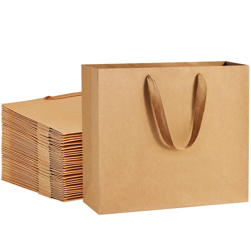 BagDream 125x45x11 25Pcs Gift Bags Heavy Duty Kraft Brown Paper Bags with Handles Sturdy Large Paper Gift Sacks for Shopping Retail Merchandise Wedding Party Favor
