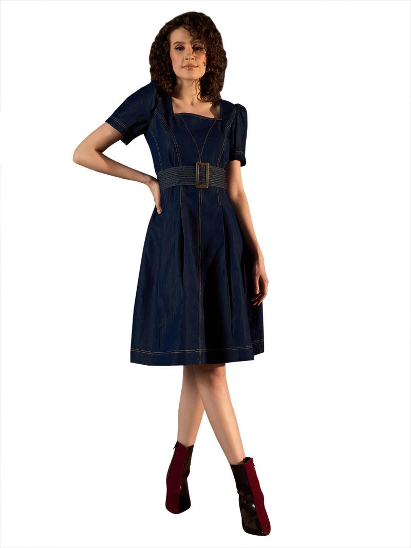 StyleStone Women's Denim Flared Dress (4214BluParkerDrsXXL) - Image 1