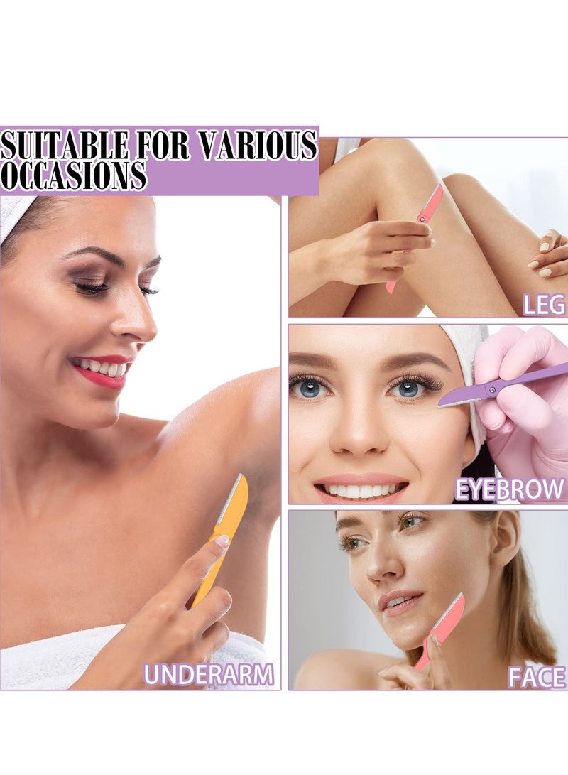 Flamingo Women's Precision Facial Razors (3 Pieces) - Safely and precisely remove fine facial and eyebrow hair, Stainless Steel Blades with Protective Cap, Suitable for Sensitive Skin - Image 3