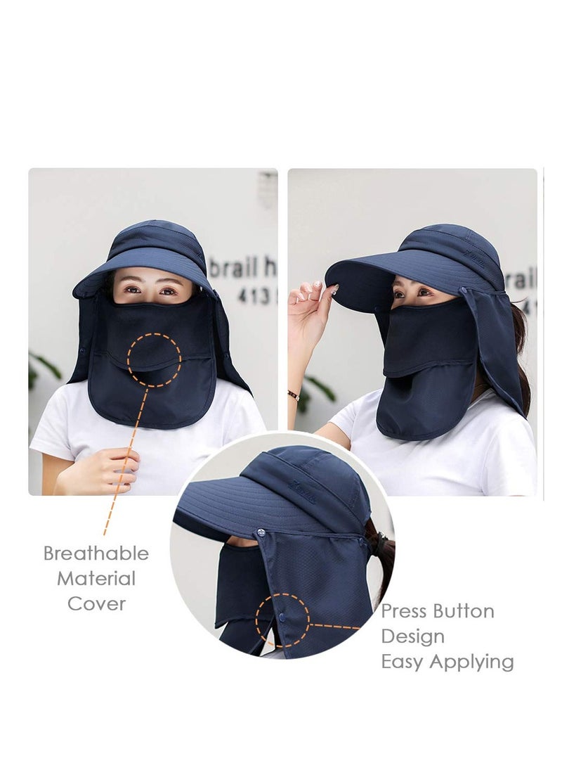 Excefore Wide Brim Sun Hat, Fishing Hat Cap for Men & Women, Outdoor UV Sun Protection Hat, Women Sun Face Mask Visor Hat, Waterproof Breathable Hiking Hat, UPF 50 Protection Bucke (Grey) - Image 4