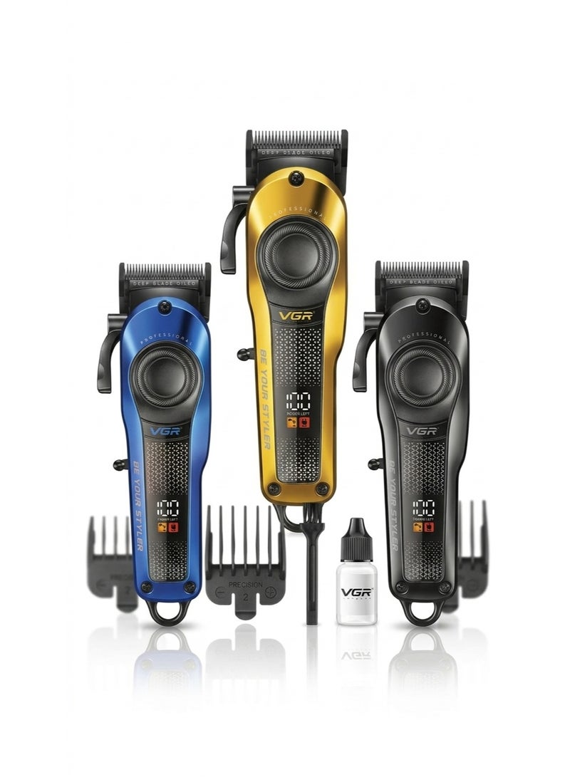 VGR V-170 Professional Hair Clipper Men – USB Rechargeable Trimmer with 200-Min Runtime, 2000mAh Battery, 6 Guide Combs, Interchangeable Color Covers, Cordless Hair Cutting Kit for Home & Barber Use Multicolor - Image 5