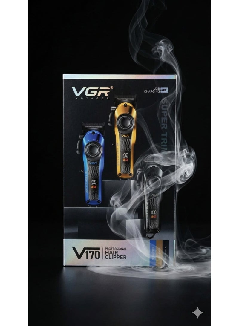 VGR V-170 Professional Hair Clipper Men – USB Rechargeable Trimmer with 200-Min Runtime, 2000mAh Battery, 6 Guide Combs, Interchangeable Color Covers, Cordless Hair Cutting Kit for Home & Barber Use Multicolor - Image 4