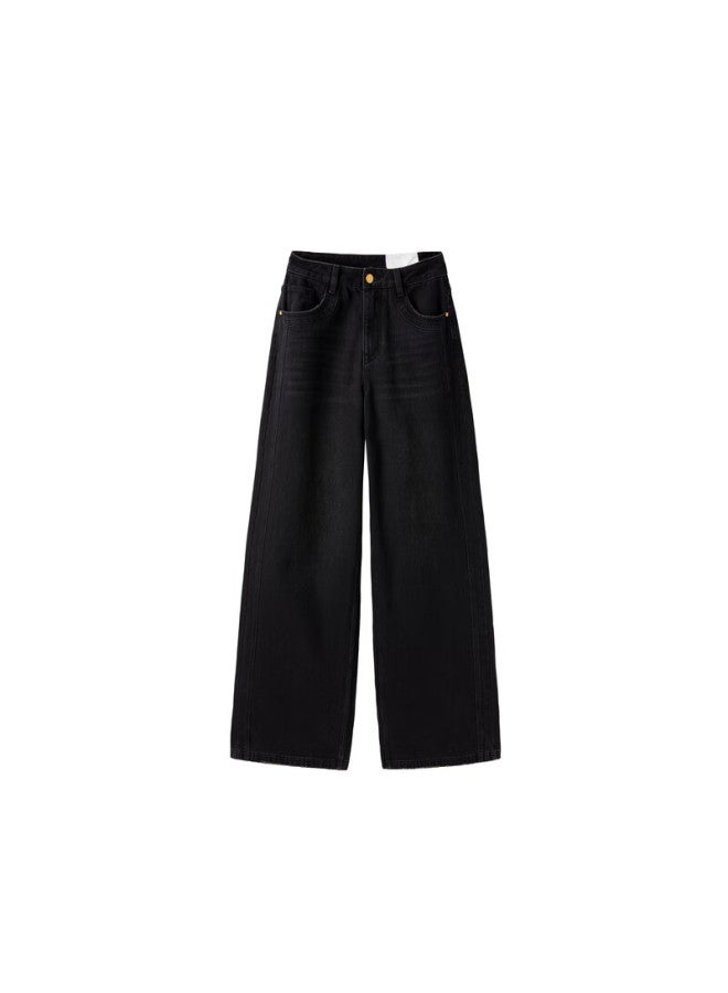 Waxbird Peacebird Women's Autumn Straight-leg Jeans Fashion Casual Versatile Commuting Texture Denim Dark Blue S - Image 1