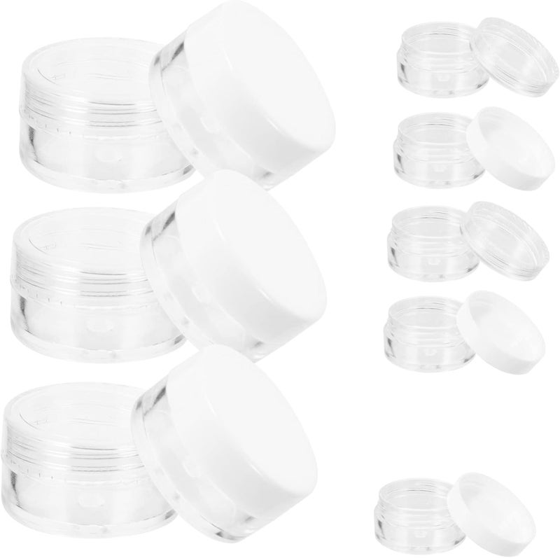ULTECHNOVO 50pcs Round Shaped Containers Refillable Cosmetics Sample Box for Face Cream Moisturizers Skincare - Image 1