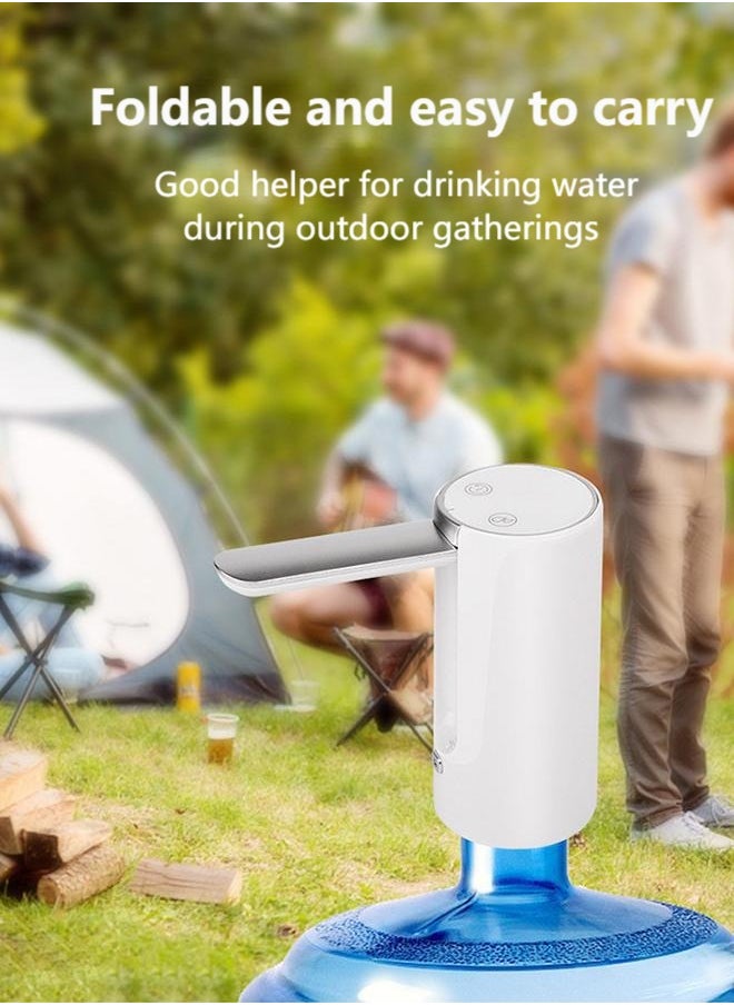 HOOPZOZA - Wireless Electric Water Pump with 3-Speed Settings, Foldable Design, and LED Display for Home and Outdoor Use White - Image 1