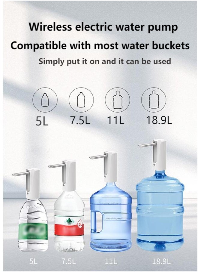 HOOPZOZA - Wireless Electric Water Pump with 3-Speed Settings, Foldable Design, and LED Display for Home and Outdoor Use White - Image 1