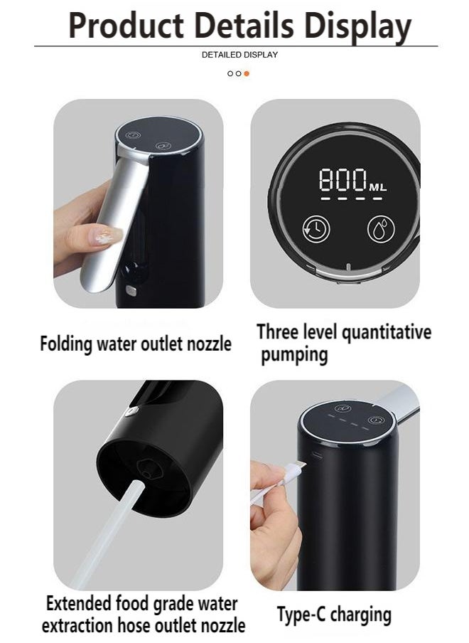 HOOPZOZA - Wireless Electric Water Pump with 3-Speed Settings, Foldable Design, and LED Display for Home and Outdoor Use White - Image 1