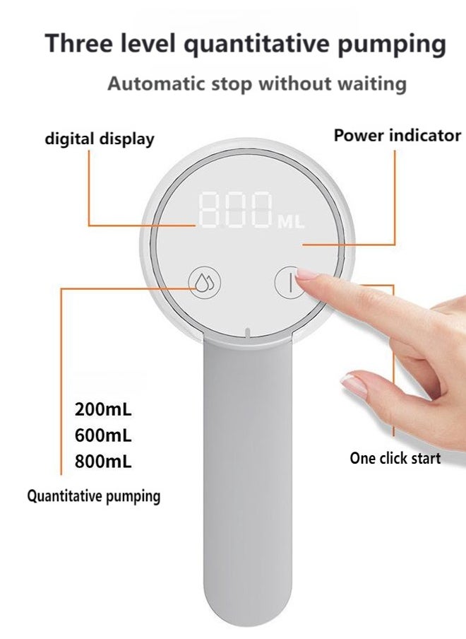 HOOPZOZA - Wireless Electric Water Pump with 3-Speed Settings, Foldable Design, and LED Display for Home and Outdoor Use White - Image 1