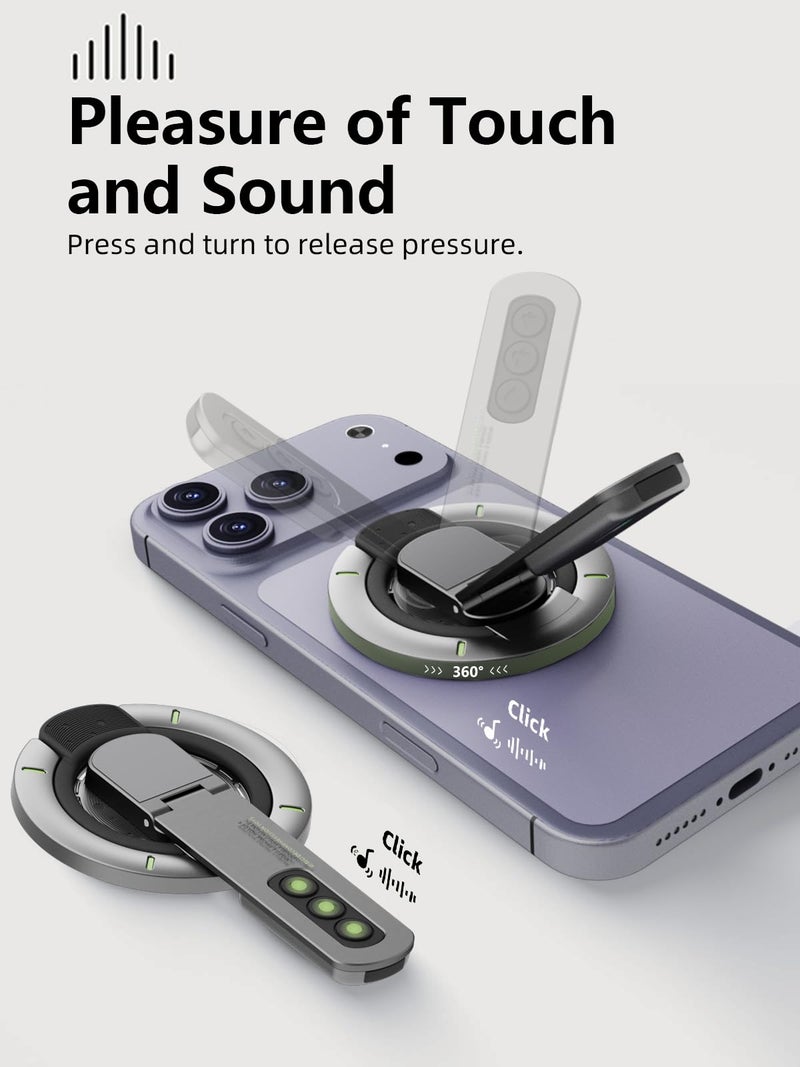Jishane Magnetic Phone Grip with Silicone Finger Ring, Phone Ring Holder Stand, Magnetic Grip with Double-Sided Magnet, Compatible with Magnet Accessories for iPhone 17/16/15/14/13/12 Series - Image 2