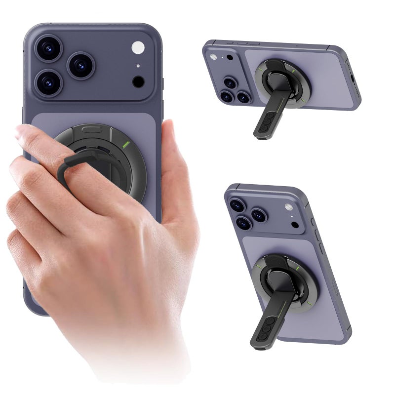 Jishane Magnetic Phone Grip with Silicone Finger Ring, Phone Ring Holder Stand, Magnetic Grip with Double-Sided Magnet, Compatible with Magnet Accessories for iPhone 17/16/15/14/13/12 Series - Image 1
