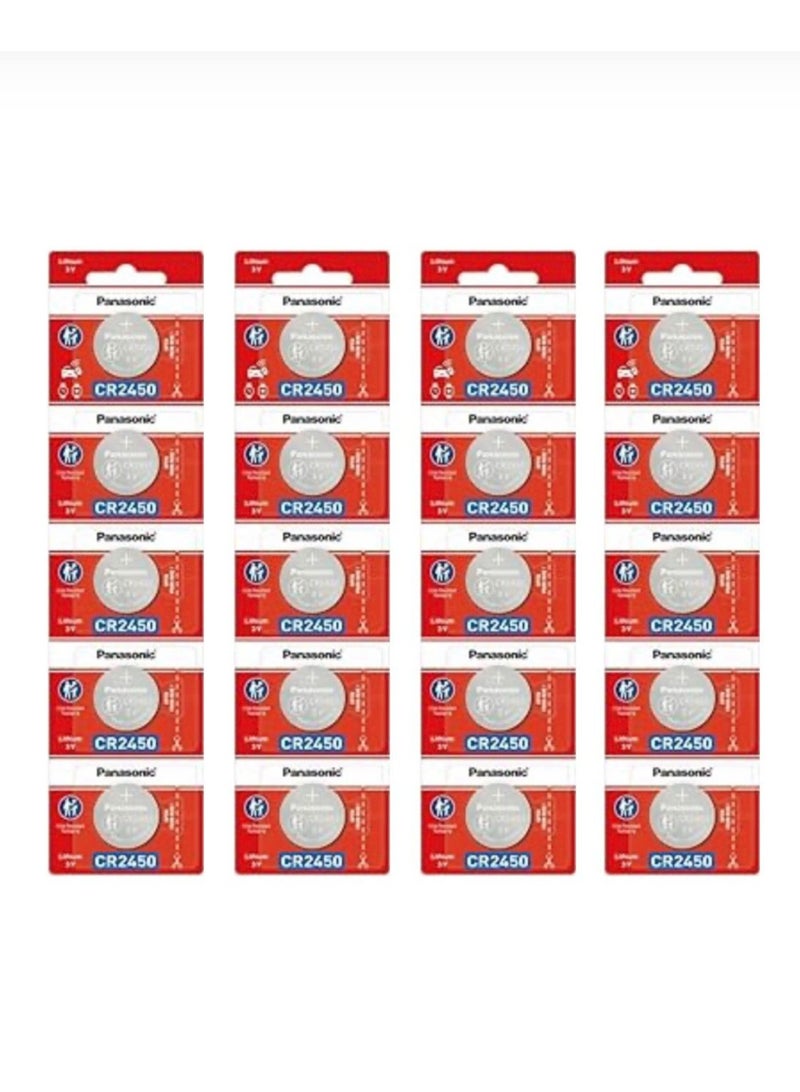 20-Pieces Panasonic CR2450 Lithium 3V Indonesia Batteries