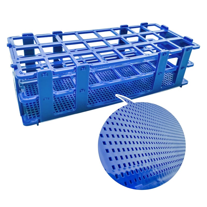 krngcwc 3 Packs Plastic Test Tube Rack, 24 Holes Lab Test Tube Rack Holder for 25mm Test Tubes, Blue, Detachable (24holes) - Image 4