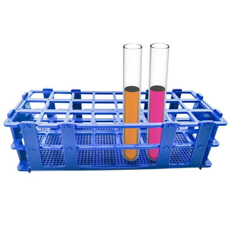 krngcwc 3 Packs Plastic Test Tube Rack, 24 Holes Lab Test Tube Rack Holder for 25mm Test Tubes, Blue, Detachable (24holes) - Image 5