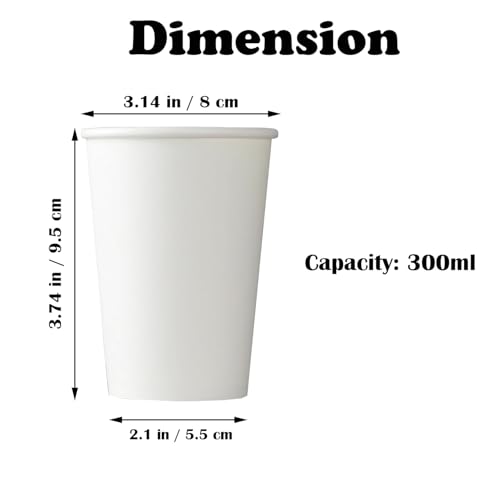 Aakriti 300mL White Paper Cups for Hot & Cold Beverages – Tapered Design, Leak-Resistant – Ideal for Coffee, Tea, Juice, Water (Pack of 25, Small) - Image 2