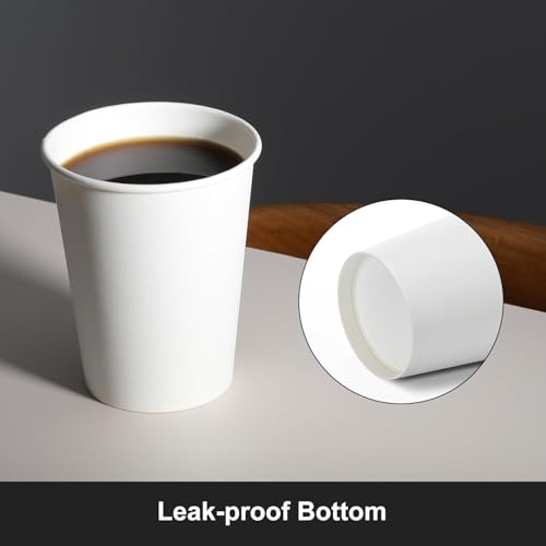 Aakriti 300mL White Paper Cups for Hot & Cold Beverages – Tapered Design, Leak-Resistant – Ideal for Coffee, Tea, Juice, Water (Pack of 25, Small) - Image 5