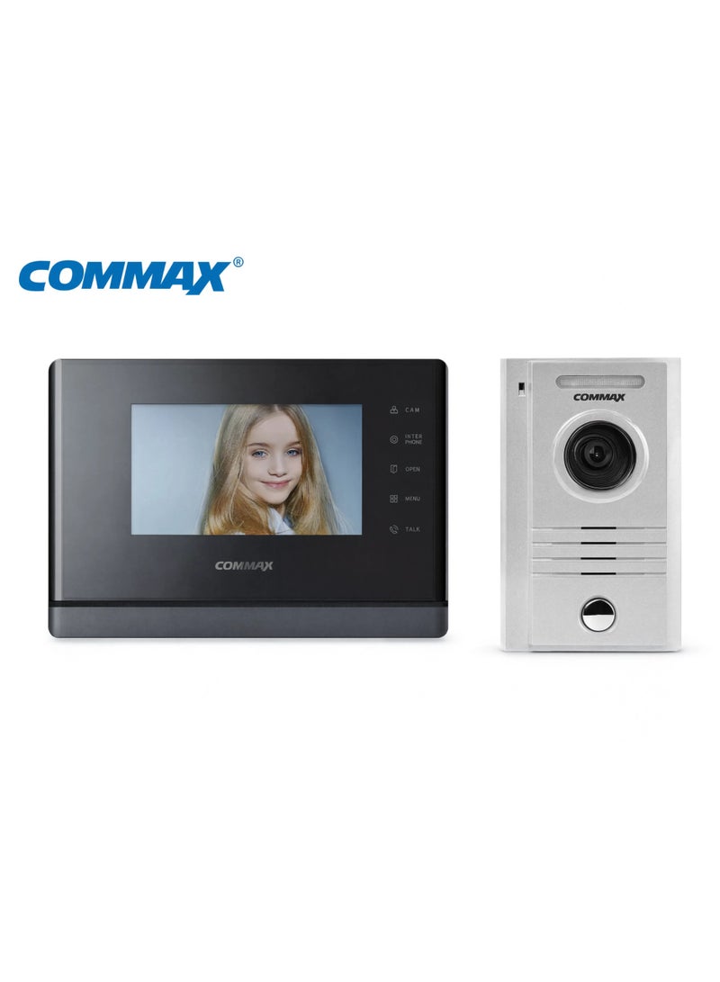 COMMAX CDV-70Y 7 Inch Video Intercom Kit with DRC-40K Door Camera – Two-Way Audio, Video Monitor & Door Unlock - Image 1