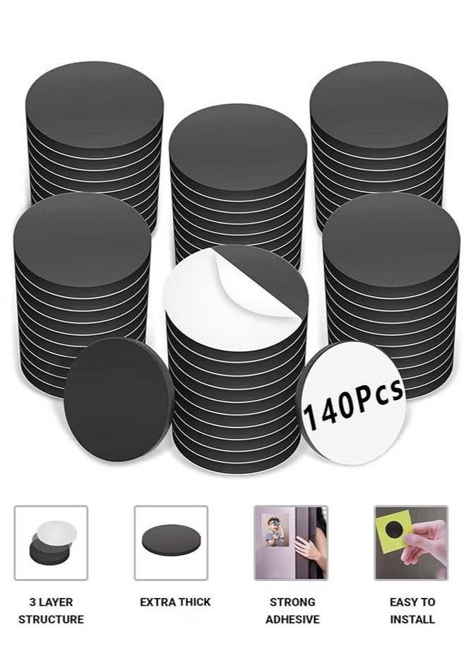 Generic 140 Pieces Adhesive Magnetic Discs, Round Magnetic Discs with Adhesive Backing for Crafts, Peel And Stick Magnetic Circles, Magnetic Discs are Great to use at Home, Office, School And More  - Image 1