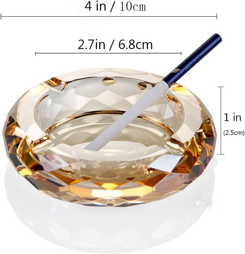 HOSTEESSCHOICE Crystal Glass Ashtray, Cigar Cigarettes Ashtray Holder Home Office Desktop Tabletop Decoration,Crystal Clear - Image 4