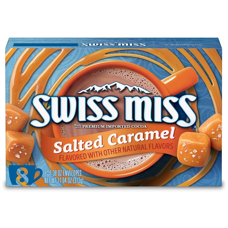Swiss Miss Salted Caramel Flavored Hot Cocoa Mix, 1.38 oz pack of 8 - Image 1