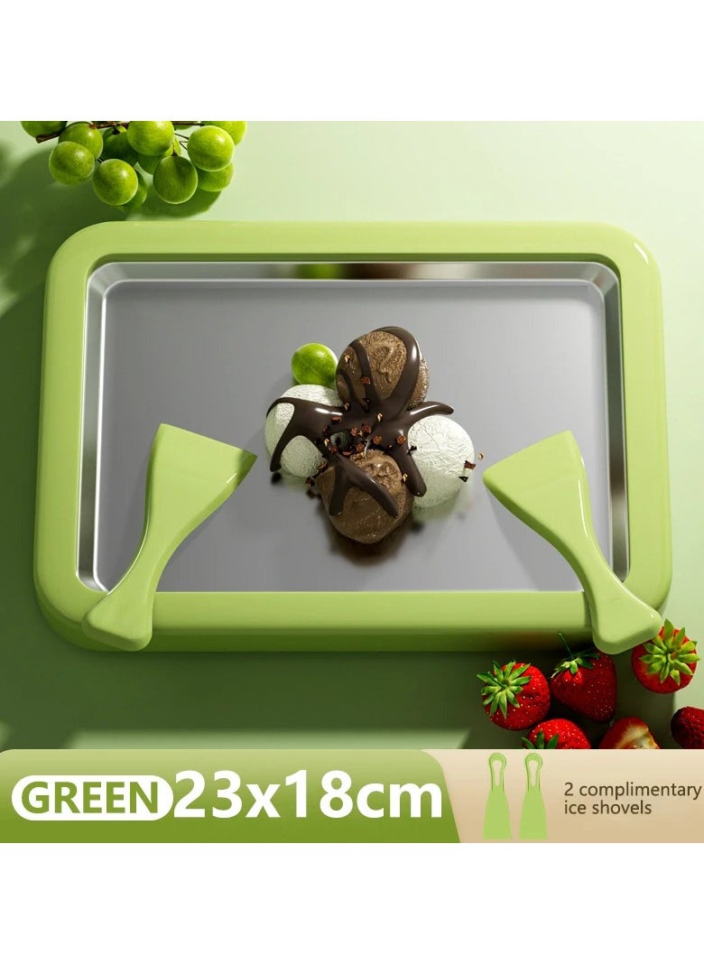 Generic - Mini Stir Fried Food Yogurt Machine Frozen Pan Children Instant Milk Ice Cream Maker Stainless Steel Frying Cold Plate Plug Free - Image 1