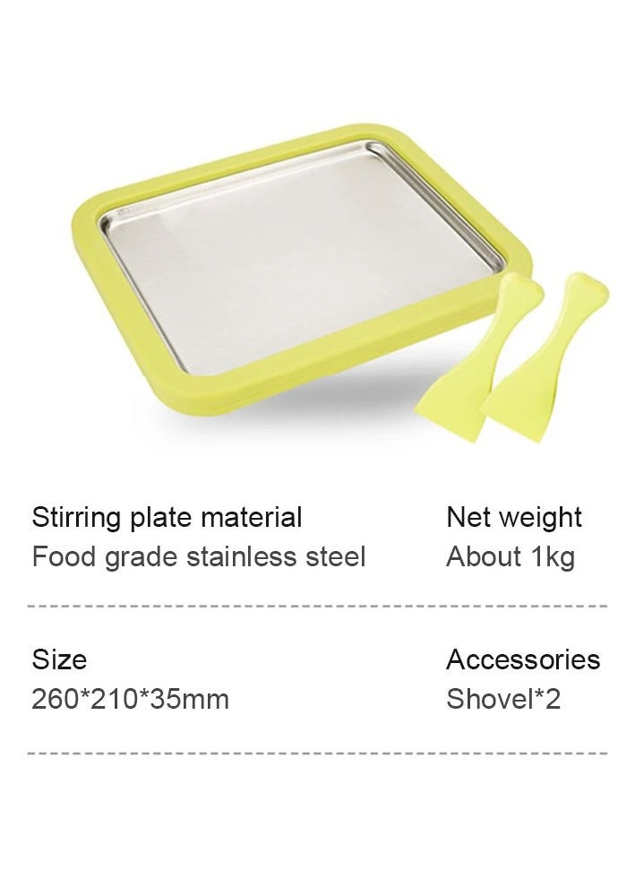 Generic - Mini Stir Fried Food Yogurt Machine Frozen Pan Children Instant Milk Ice Cream Maker Stainless Steel Frying Cold Plate Plug Free - Image 1