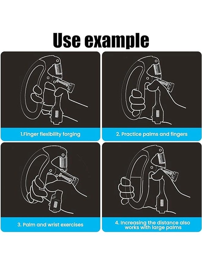 ShebSheb Hand Grip Strengthener Trainer,10-100kg Adjustable Hand Exerciser,Hand Forearm Gripper Strengthener with Smart Counting for Muscle Building and Injury Recover for Workout Exercise Gym Fitness  - Image 4