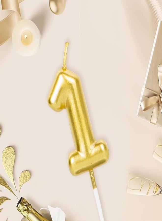 CARGEN No. 1 Gold Birthday Number Candle - CARGEN 3D Chubby Cake Topper for Bento Cakes, Mini Cakes & Pupcakes, Gold Small Candle for Cupcake Decor & Pet Birthdays, Number 1 - Image 5