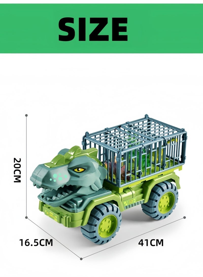 Wish Dinosaur Transport Truck, Includes 15 Assorted Dinosaur Figures, Dinosaur Egg & Tree, Inertia Anti-Drop Dinosaur Toy for Kids - Image 2