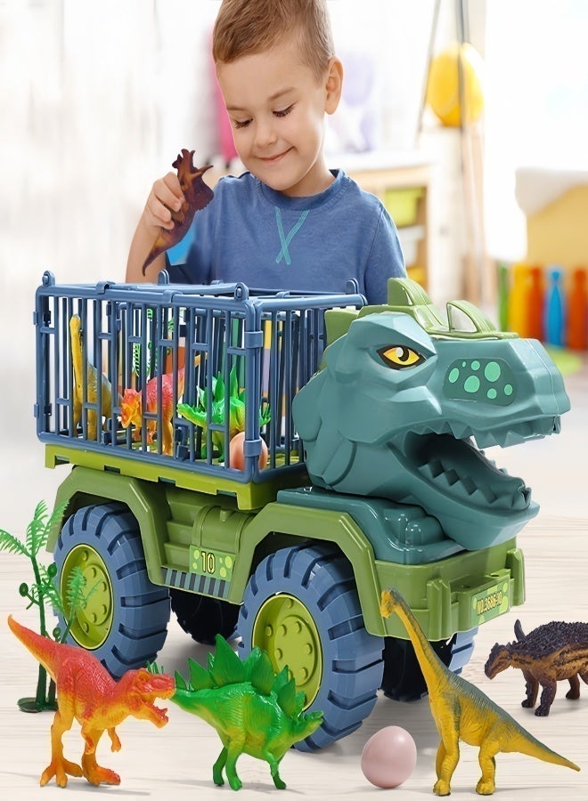 Wish Dinosaur Transport Truck, Includes 15 Assorted Dinosaur Figures, Dinosaur Egg & Tree, Inertia Anti-Drop Dinosaur Toy for Kids - Image 5