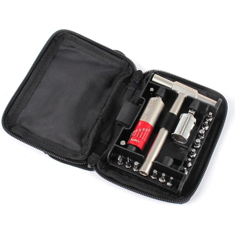 Fix It Sticks Tightening +/- 10% Accurate 15-65 inch-lbs All-In-One Torque Driver Tool Kit w/T-Way Wrench Bits Socket Adapters Bundle Brass Hammer Head Steel Insert Bit - Image 4