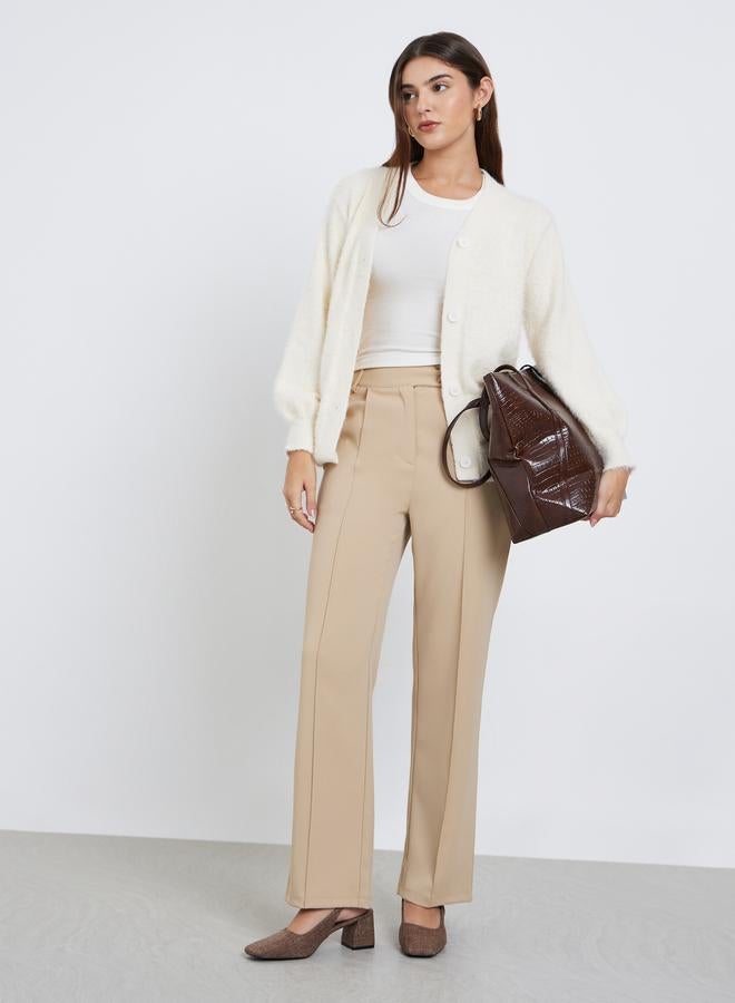 ستايلي كارديجان بقصة عادية مع تفاصيل فرو بنسيج يارن - Image 2