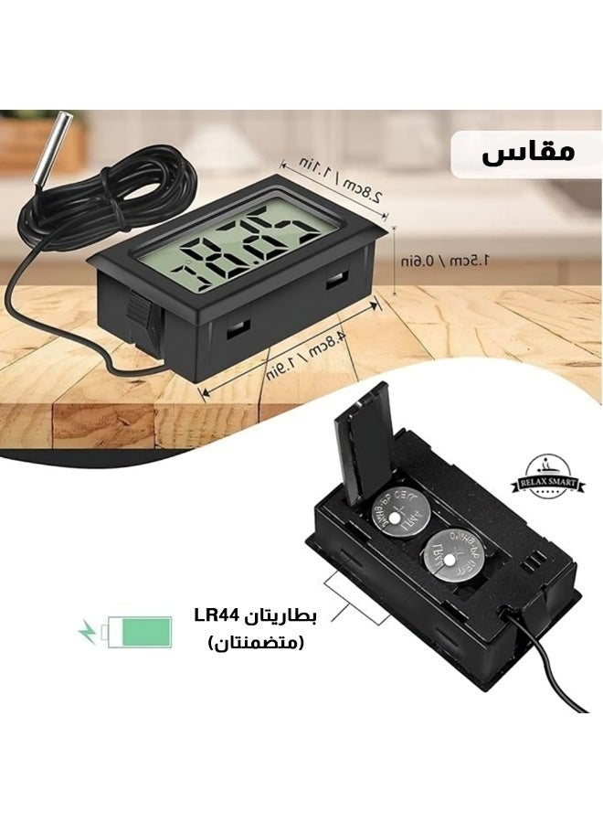 Relax Smart 4Pcs Digital LCD Refrigerator Thermometer – Compact Freezer & Fridge Temperature Monitor, Easy-to-Read Display, Energy-Saving, Black - Image 4