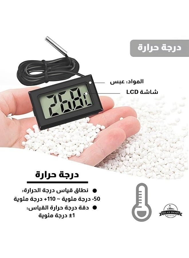 Relax Smart 4Pcs Digital LCD Refrigerator Thermometer – Compact Freezer & Fridge Temperature Monitor, Easy-to-Read Display, Energy-Saving, Black - Image 3