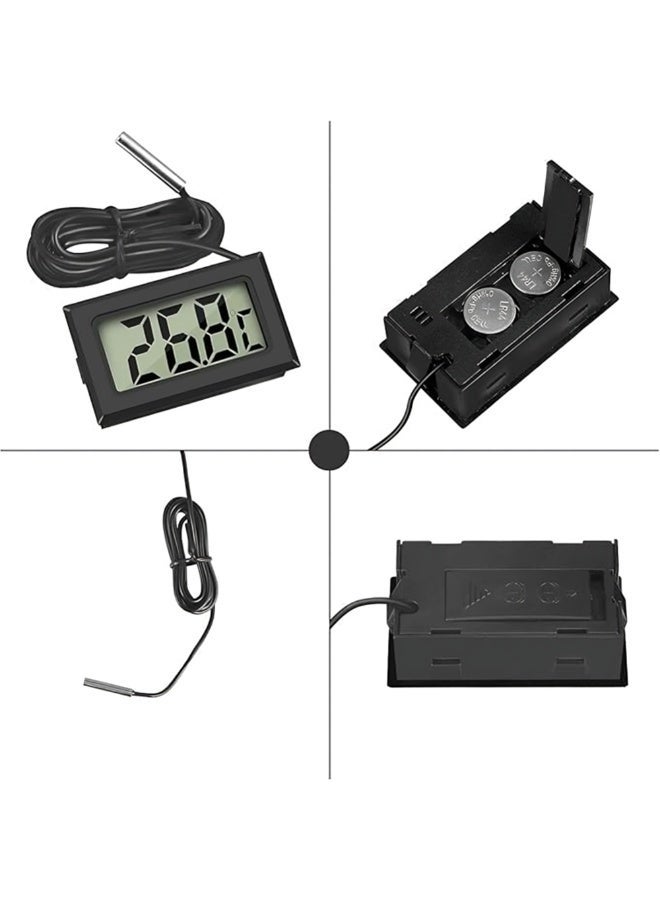 Relax Smart 4Pcs Digital LCD Refrigerator Thermometer – Compact Freezer & Fridge Temperature Monitor, Easy-to-Read Display, Energy-Saving, Black - Image 2