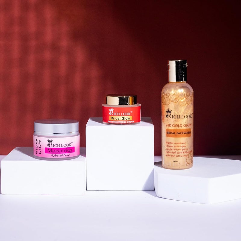 Richlook Bridal Glow Night Cream Gold Facewash Hydra Boost Moisturizer Ultimate Hydration Glow Combo - Image 3