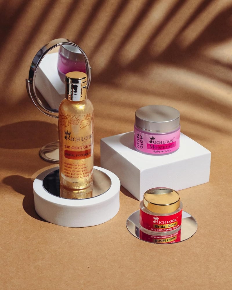 Richlook Bridal Glow Night Cream Gold Facewash Hydra Boost Moisturizer Ultimate Hydration Glow Combo - Image 4