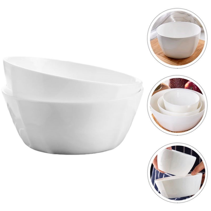 2Pcs Square Deep Porcelain Soup Bowls For Noodles Rice Salad Kitchen And Restaurant Tableware - Image 5