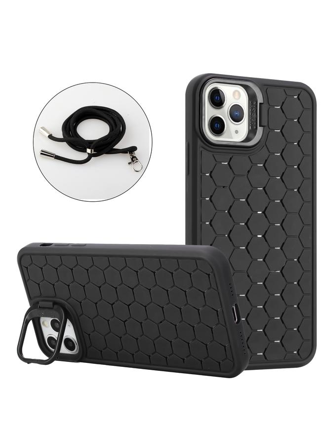 Zaboon Case For iPhone 12 Pro Honeycomb Radiating Holder TPU Phone Case with Lanyard - Image 1
