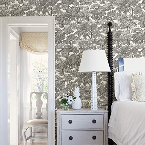 Chesapeake Black Spinney Toile Wallpaper, 3115-12542 - Image 2