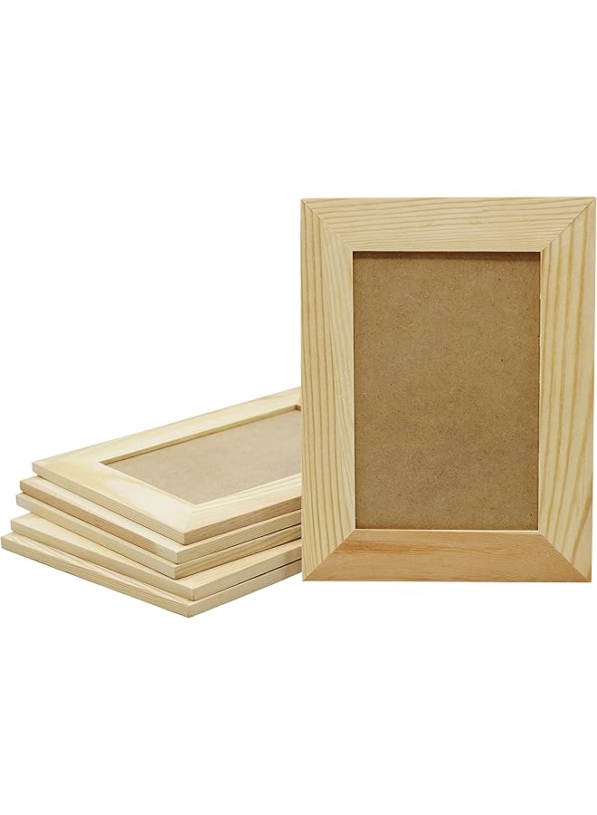 The Bros Pack of 6 - Unfinished Wood Picture Frames for Arts & Crafts - Stand or Hang on The Wall - Hold a 4x6 Inch Photo - Image 1