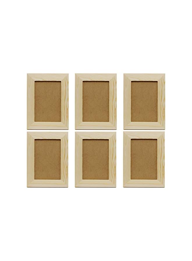 The Bros Pack of 6 - Unfinished Wood Picture Frames for Arts & Crafts - Stand or Hang on The Wall - Hold a 4x6 Inch Photo - Image 2