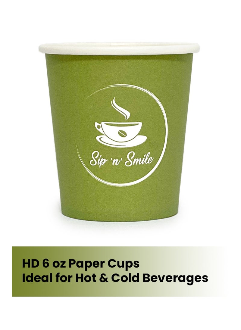 Sip 'n' Smile Value Pack Heavy Duty Disposable Paper Cups 3 X 50 Pcs (150 Pcs) 6oz