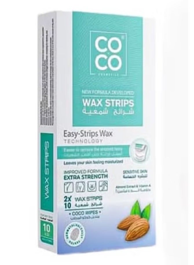Coco Hair Removal Wax Strips 2 Wiith Almond Extract and Vitamin A for sensitive skin