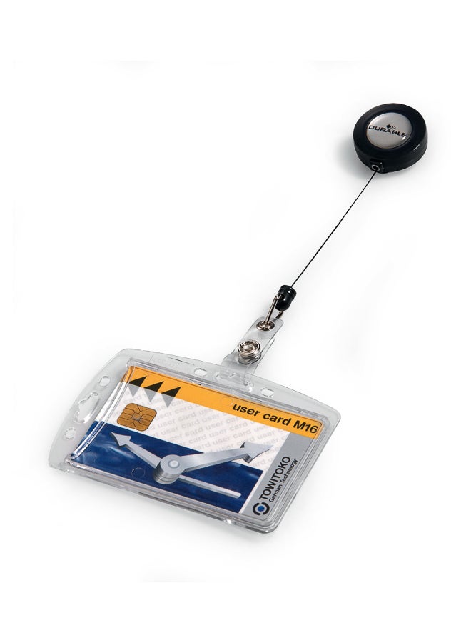 Durable 10 Pcs Transparent Acrylic Badge Holders with Zipper, 10 Pack - Image 5
