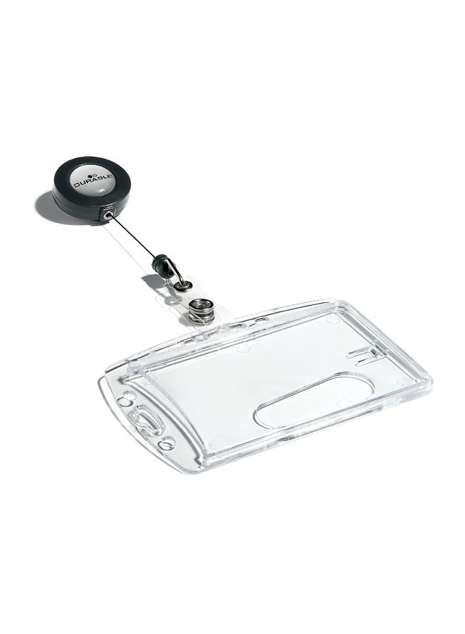 Durable 10 Pcs Transparent Acrylic Badge Holders with Zipper, 10 Pack - Image 1