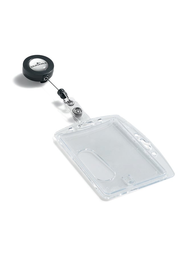 Durable 10 Pcs Transparent Acrylic Badge Holders with Zipper, 10 Pack - Image 2
