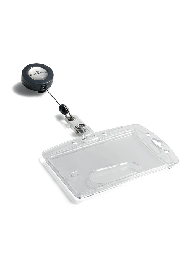 Durable 10 Pcs Transparent Acrylic Badge Holders with Zipper, 10 Pack - Image 3