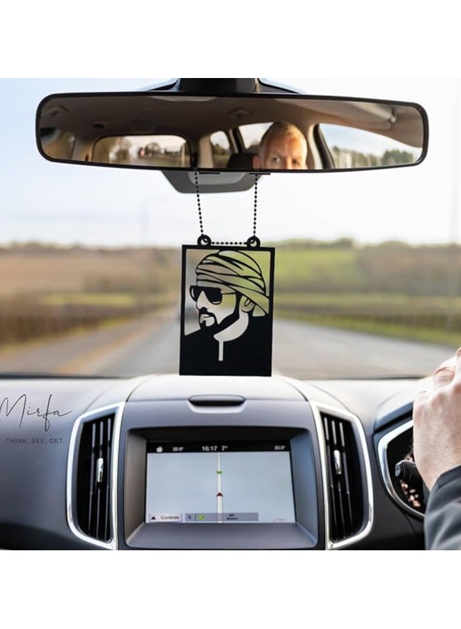 MIRFA Rearview Mirror Hanging Pendant - Wood - Black (HH Sheikh Hamdan Bin Mohammed Bin Rashid Al Maktoum)  - Image 2